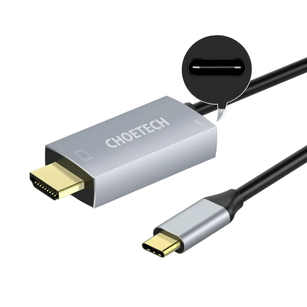 Adaptor USB Choetech XCH-M180, USB Type-C (F) - HDMI (F), 1,8m, Argintiu