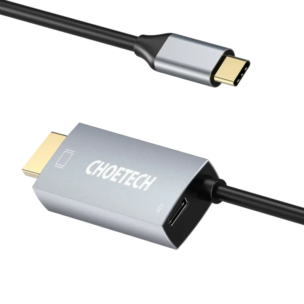 Adaptor USB Choetech XCH-M180, USB Type-C (F) - HDMI (F), 1,8m, Argintiu