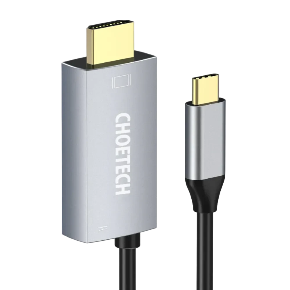 Adaptor USB Choetech XCH-M180, USB Type-C (F) - HDMI (F), 1,8m, Argintiu