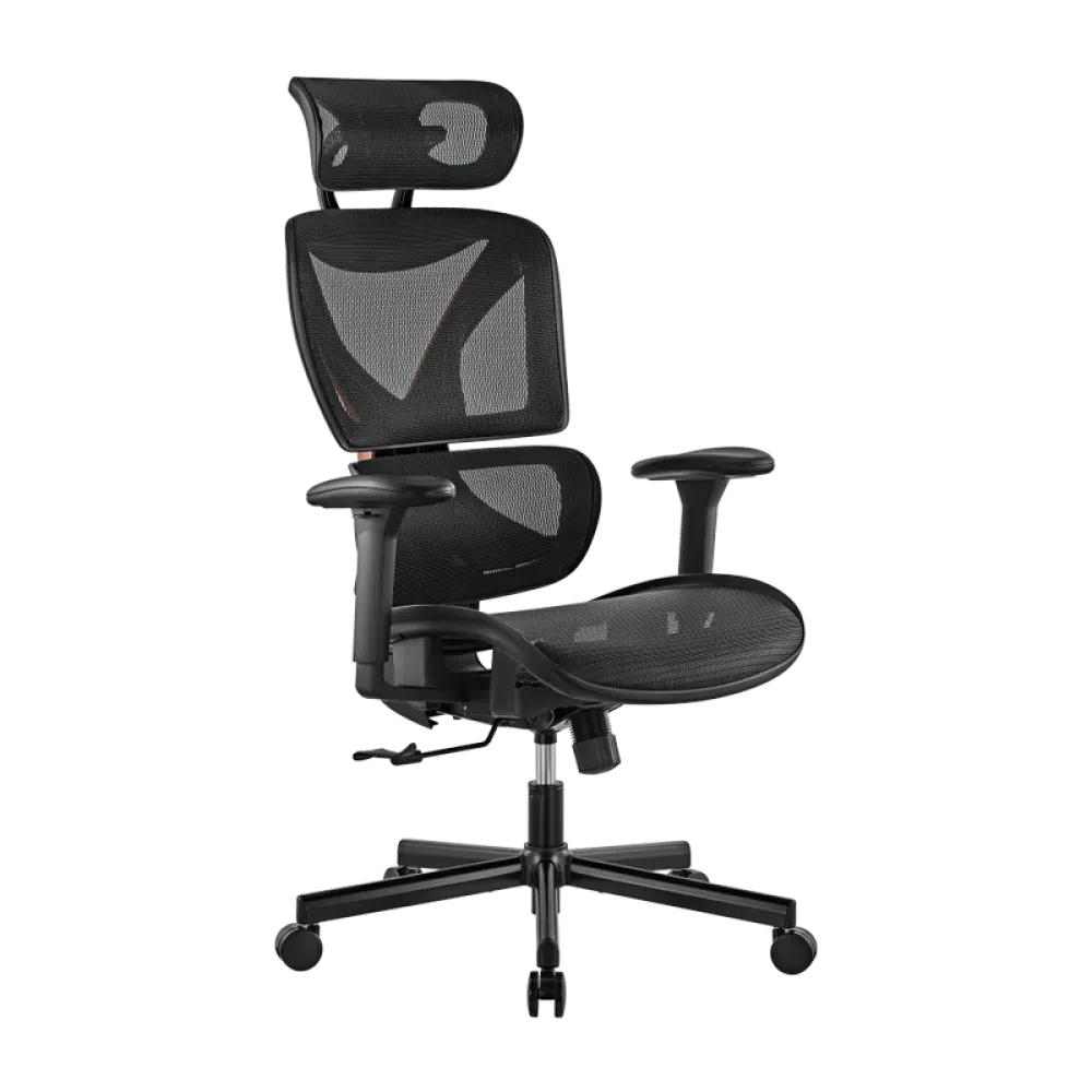Scaun de birou Lumi CH05-31, Textil, Negru | Portocaliu