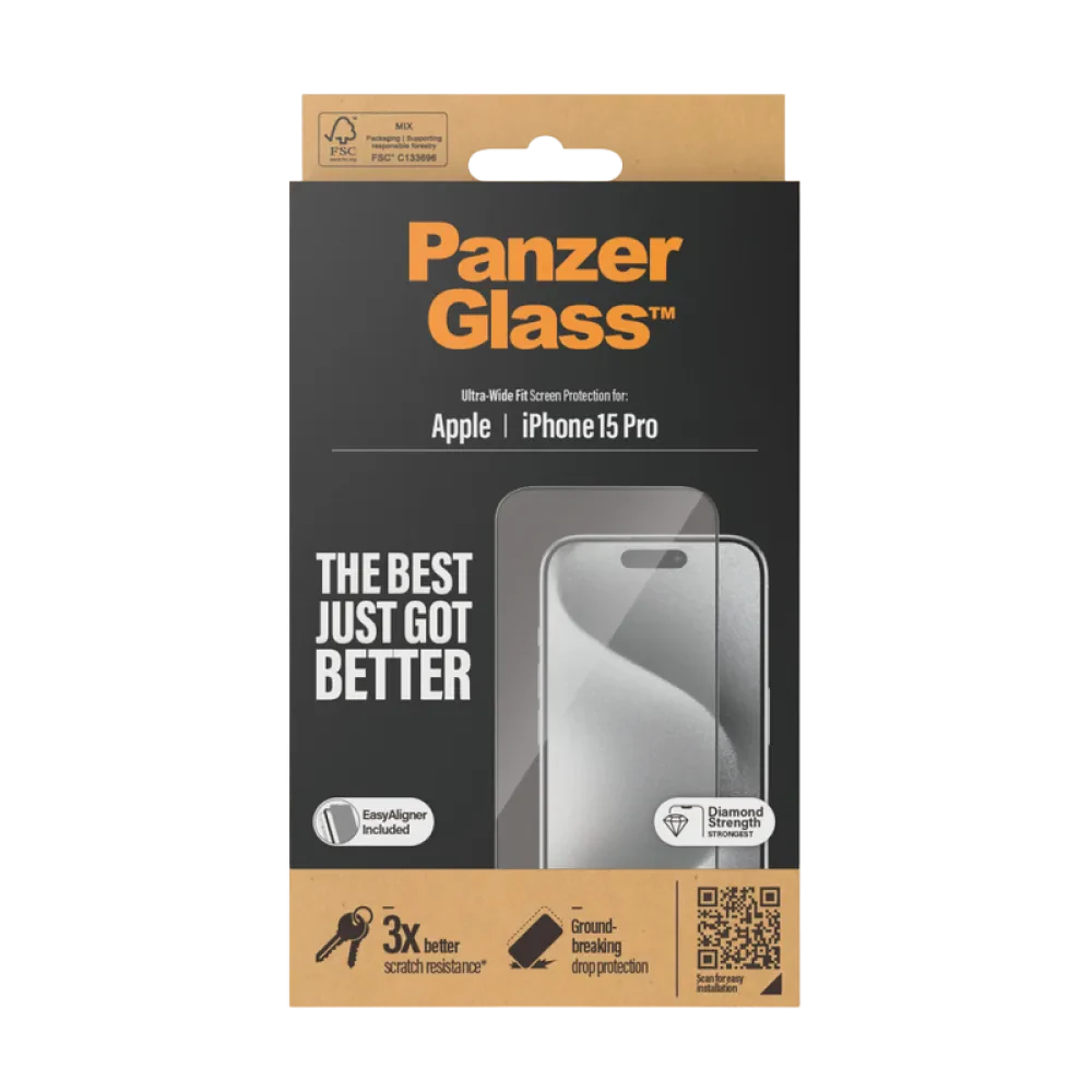 Sticlă de protecție PanzerGlass iPhone 15 Pro UWF wA, Transparent