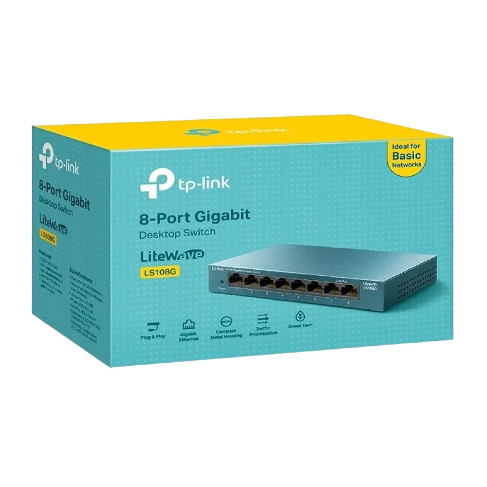 Сетевой коммутатор TP-LINK LS108G, 8x 10/100/1000 Мбит/с