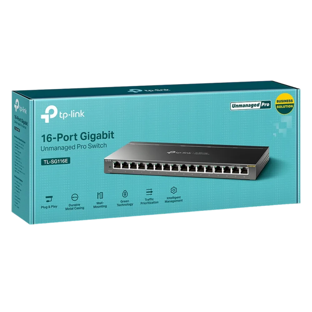 Сетевой коммутатор TP-LINK TL-SG116E, 16x 10/100/1000 Мбит/с
