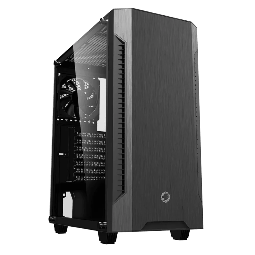 Carcasă PC Gamemax Fortress TG, Midi-Tower, Fără PSU, Negru