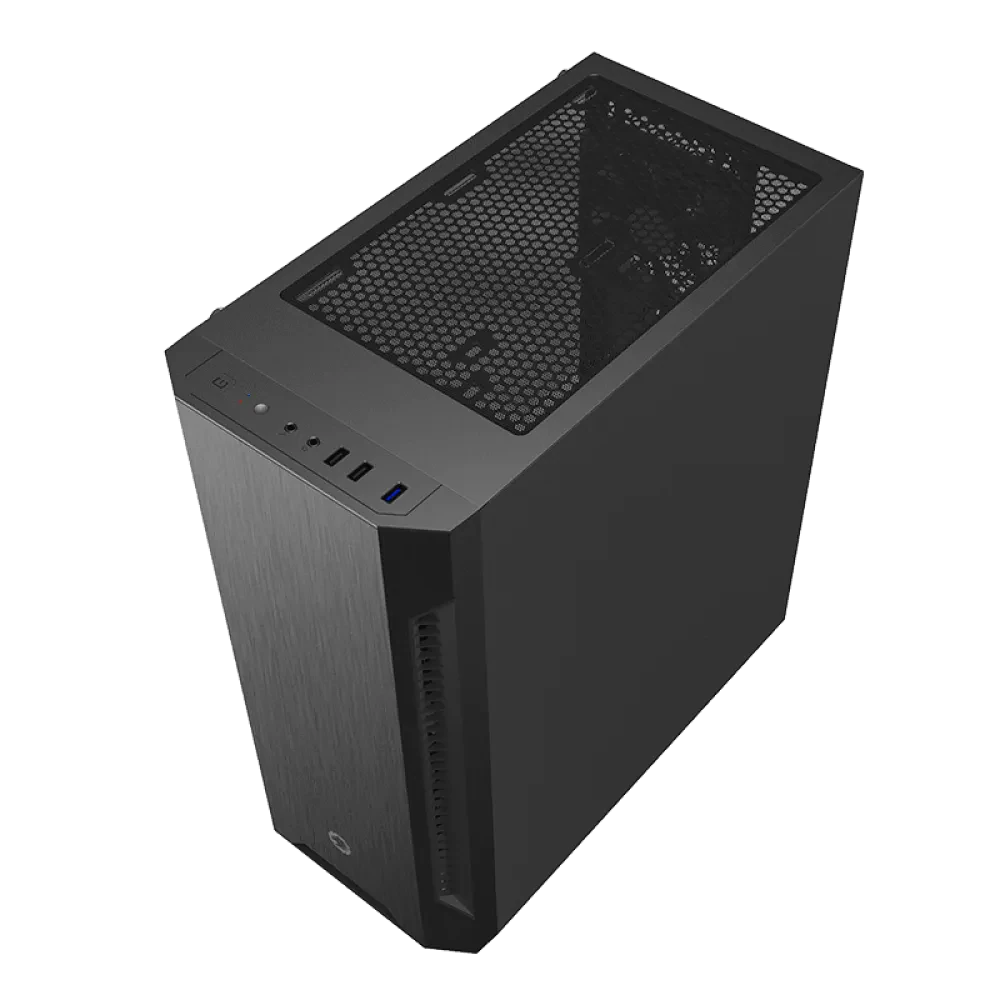 Carcasă PC Gamemax Fortress TG, Midi-Tower, Fără PSU, Negru