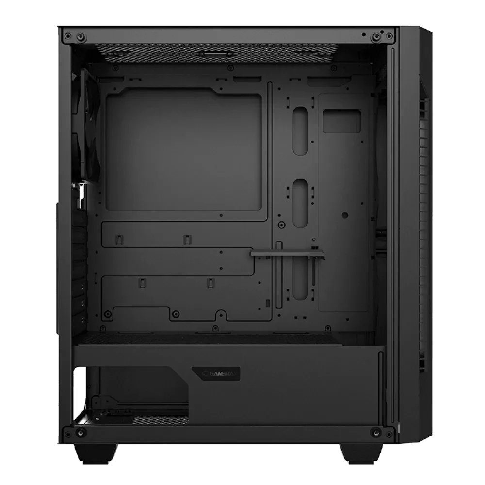 Carcasă PC Gamemax Fortress TG, Midi-Tower, Fără PSU, Negru