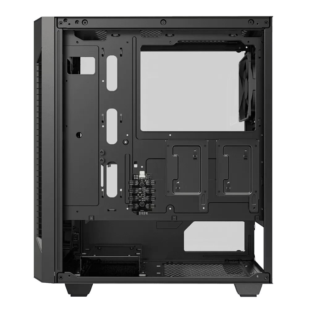 Carcasă PC Gamemax Fortress TG, Midi-Tower, Fără PSU, Negru