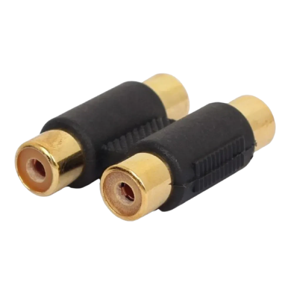 Audio Adaptor Cablexpert A-2RCAFF-01, 2x RCA (F) - 2x RCA (F), Negru
