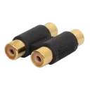 Audio Adaptor Cablexpert A-2RCAFF-01, 2x RCA (F) - 2x RCA (F), Negru