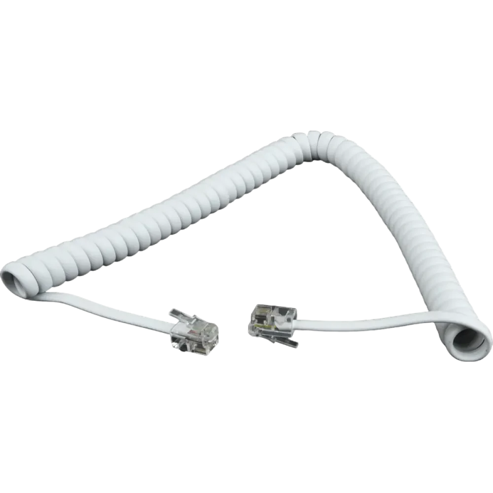 Cablu spiralat al receptorului telefonic Cablexpert TC4P4CS-2M, Alb