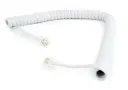 Cablu spiralat al receptorului telefonic Cablexpert TC4P4CS-2M, Alb