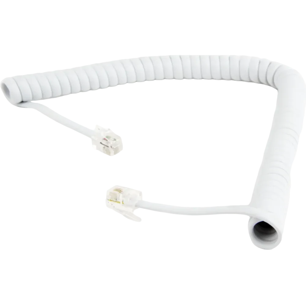 Cablu spiralat al receptorului telefonic Cablexpert TC4P4CS-2M, Alb