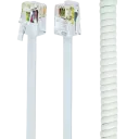 Cablu spiralat al receptorului telefonic Cablexpert TC4P4CS-2M, Alb
