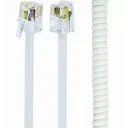 Cablu spiralat al receptorului telefonic Cablexpert TC4P4CS-2M, Alb
