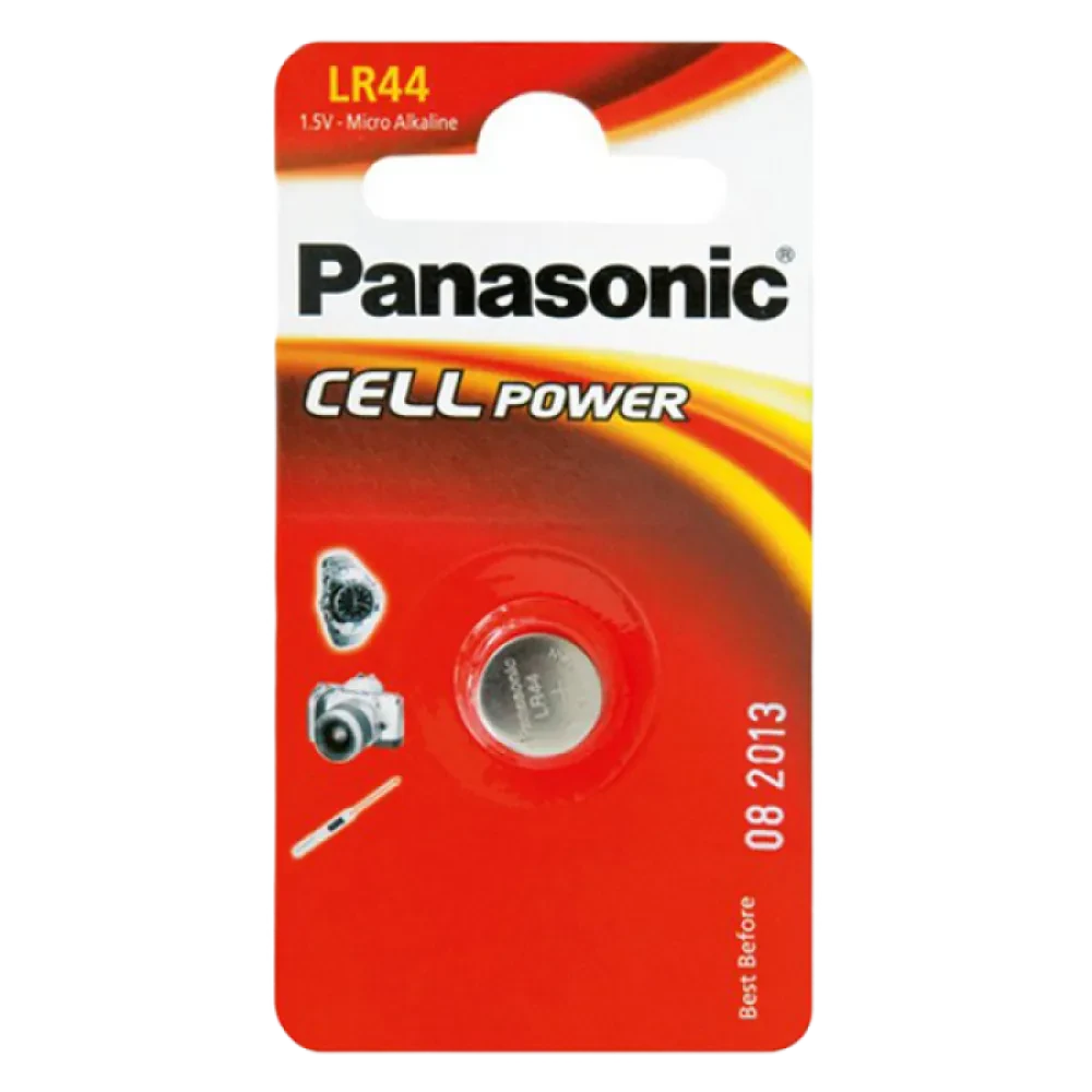 Дисковые батарейки Panasonic LR-44EL, LR44, 1шт.