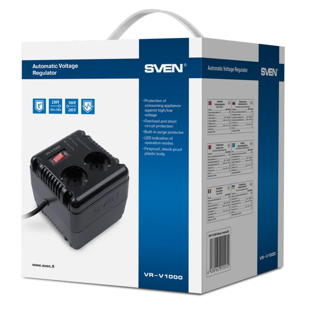 Стабилизатор напряжения SVEN VR-V1000, 1500VA