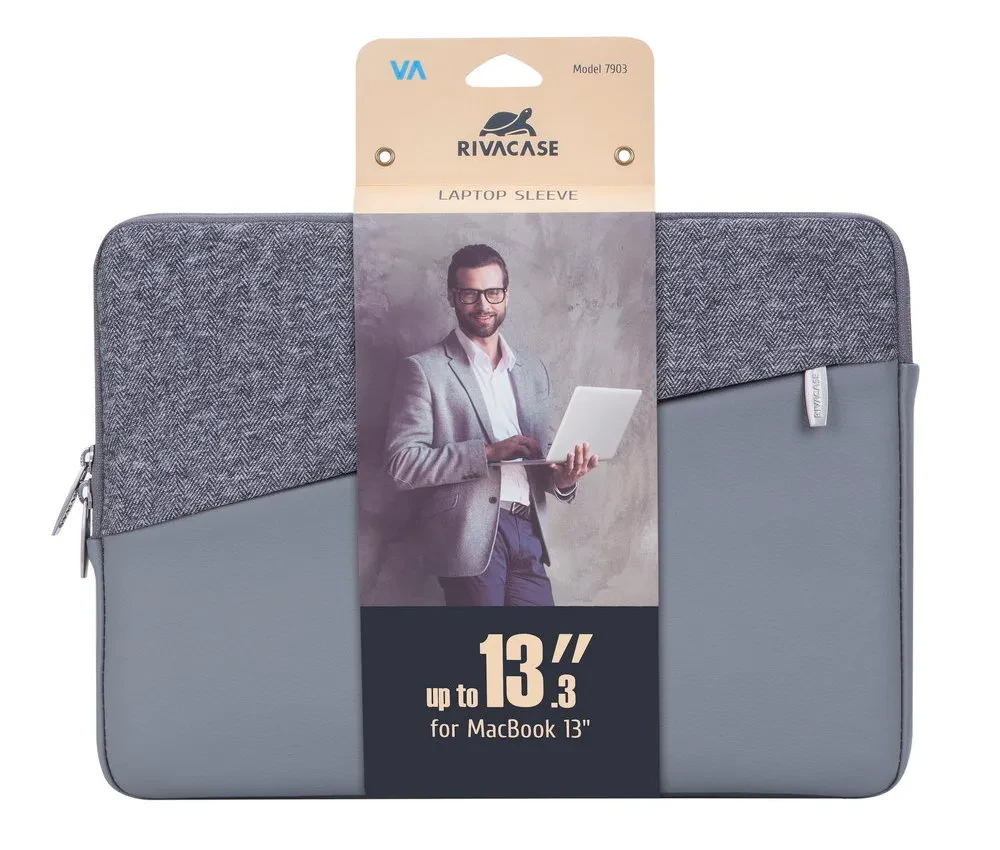 Geantă pentru Laptop RivaCase Egmont, 13.3", Polyester, Gri