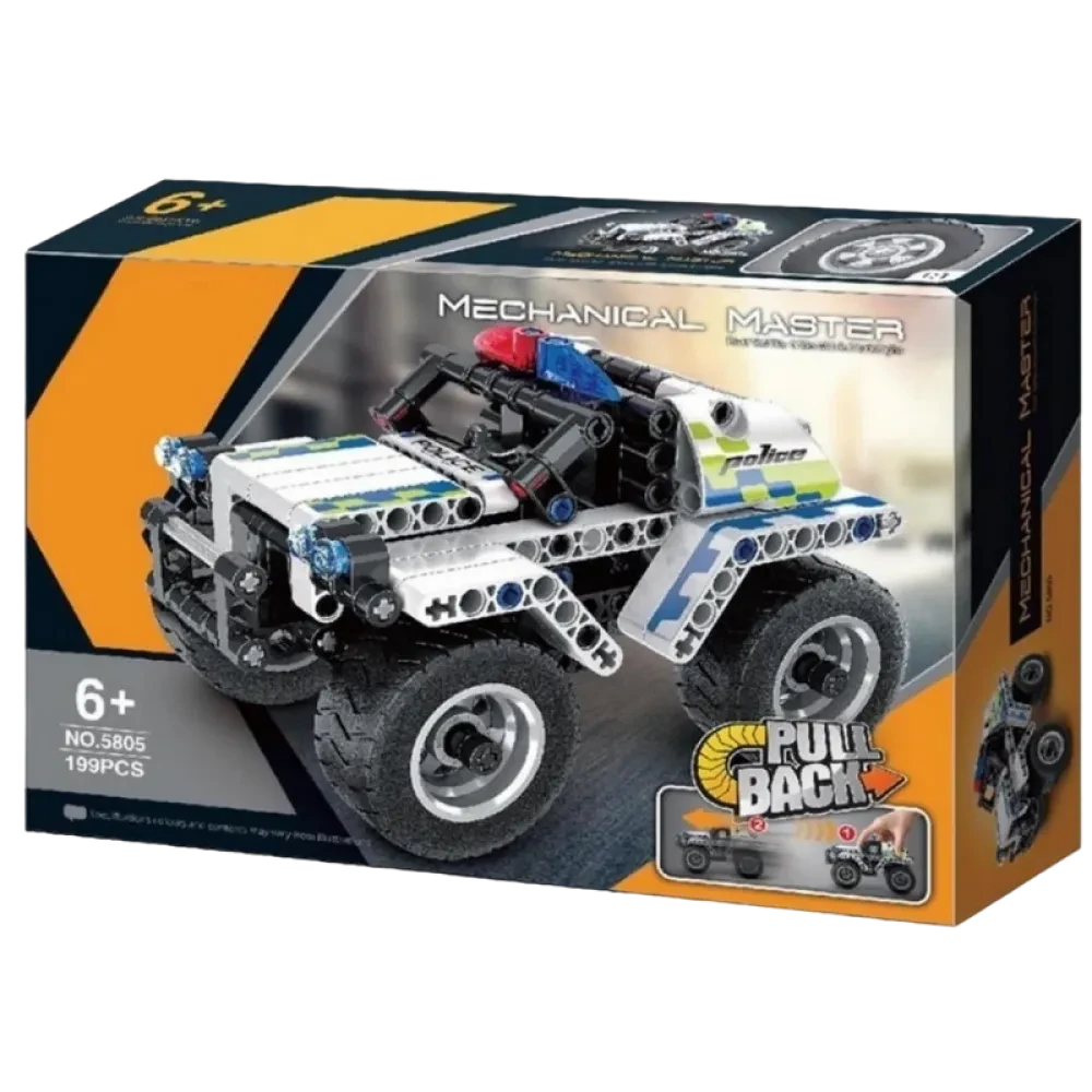 Constructor XTech Pull Back Police Car