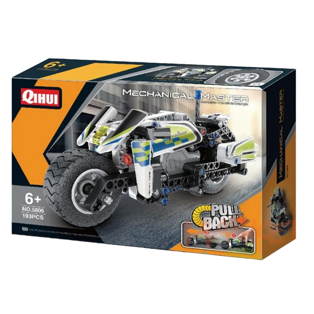 Конструктор XTech Pull Back Police Motorbike