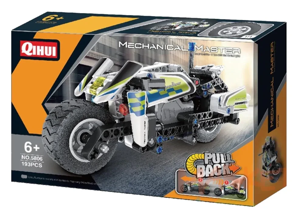 Конструктор XTech Pull Back Police Motorbike
