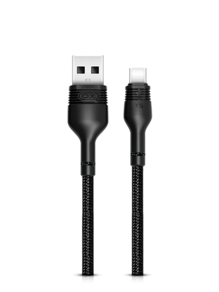 Кабель для зарядки и синхронизации XO NB55, USB Type-A/USB Type-C, 1м, Чёрный