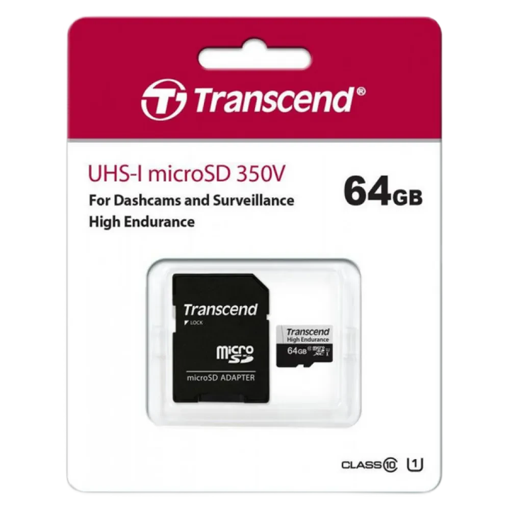Карта памяти Transcend MicroSDXC Class 10, 64Гб (TS64GUSD350V)