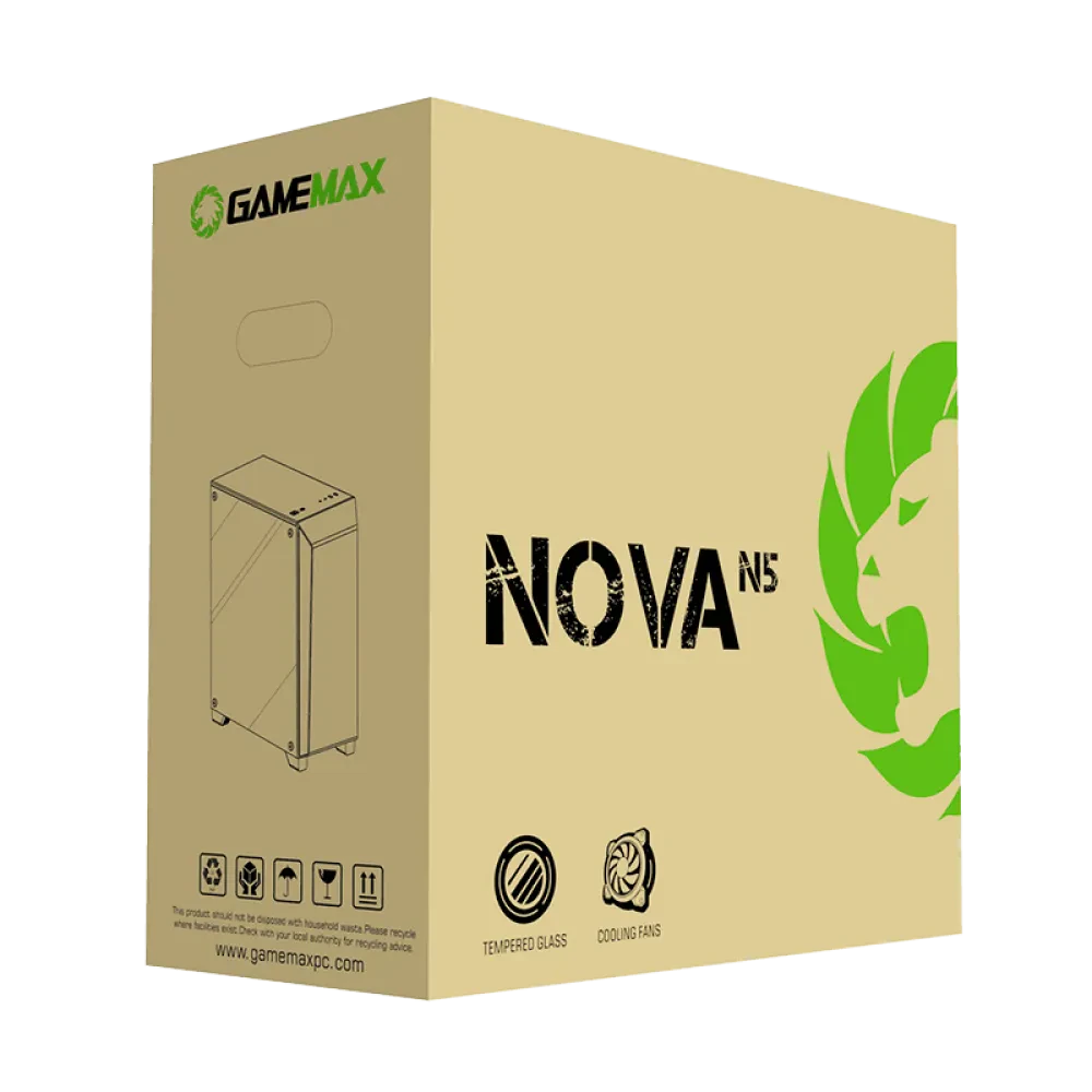 Carcasă PC Gamemax Nova N5, Midi-Tower, Fără PSU, Negru