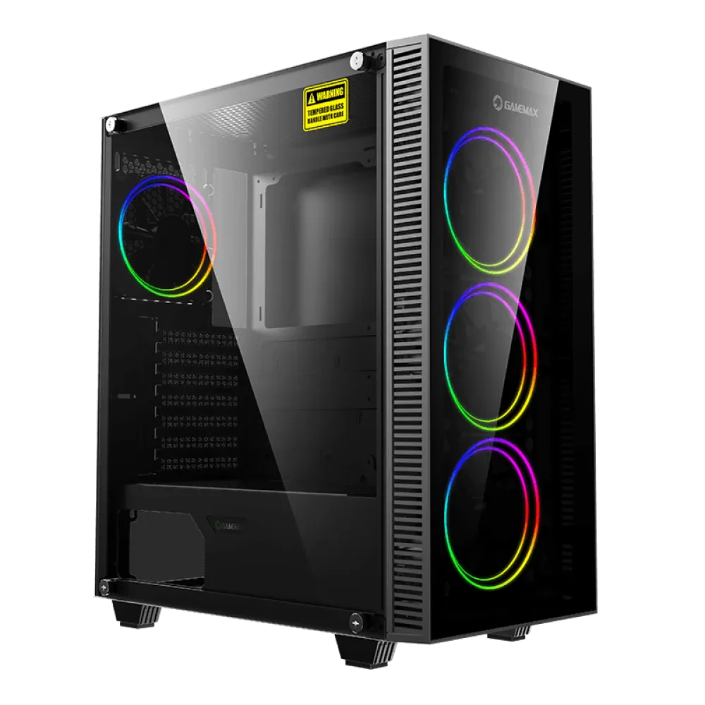 Carcasă PC Gamemax Draco XD, Midi-Tower, Fără PSU, Negru
