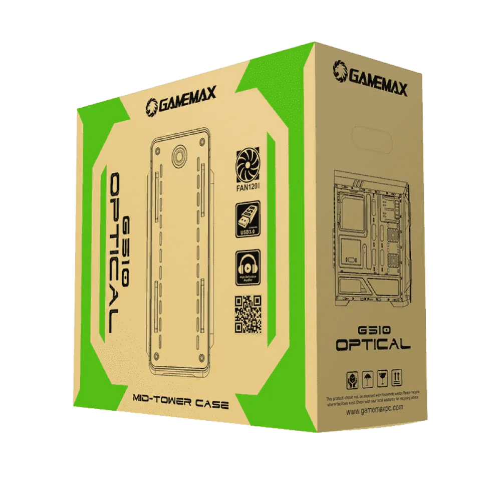 Carcasă PC Gamemax Optical G510, Midi-Tower, Fără PSU, Negru