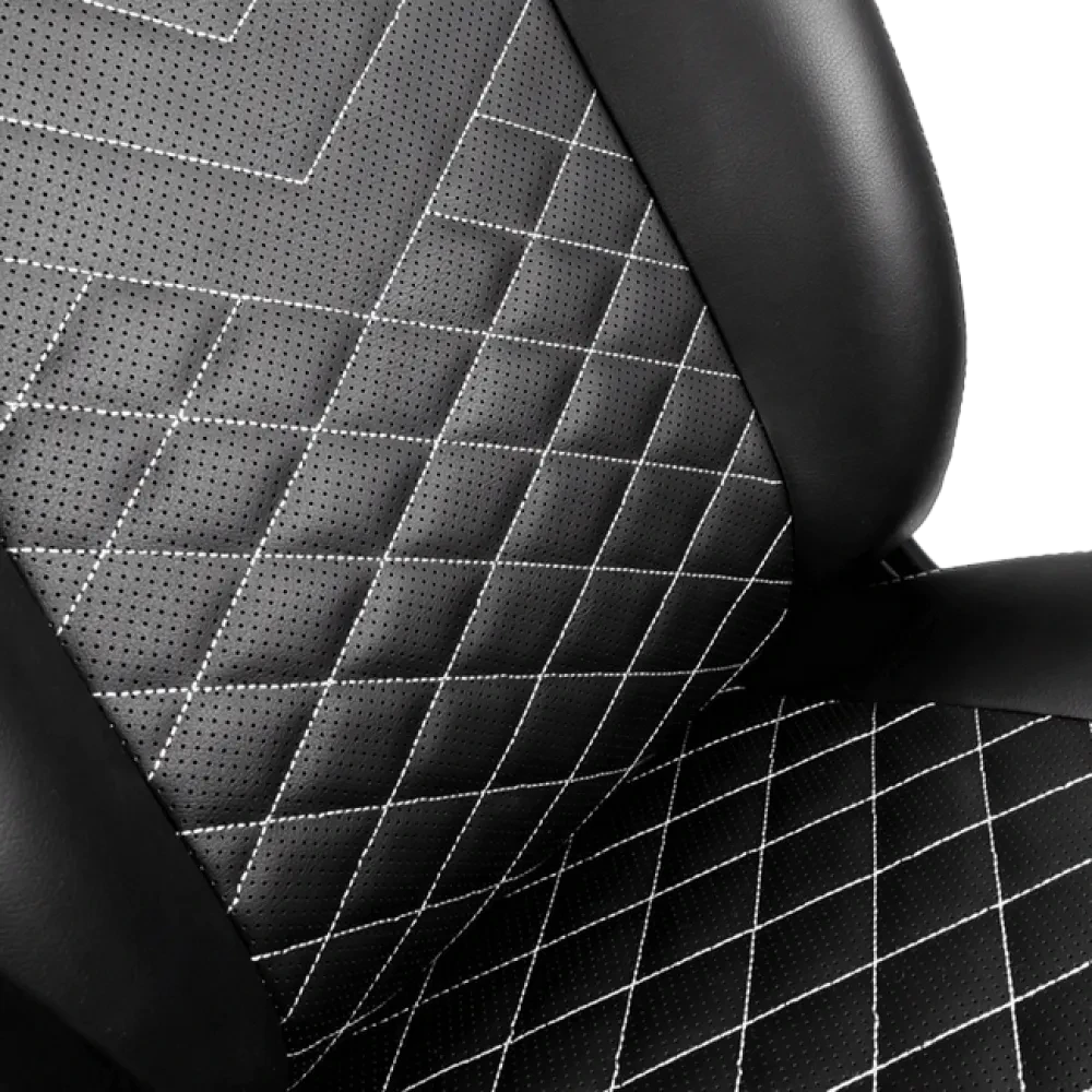Scaun Gaming Noblechairs Icon, PU Piele, Negru/Alb
