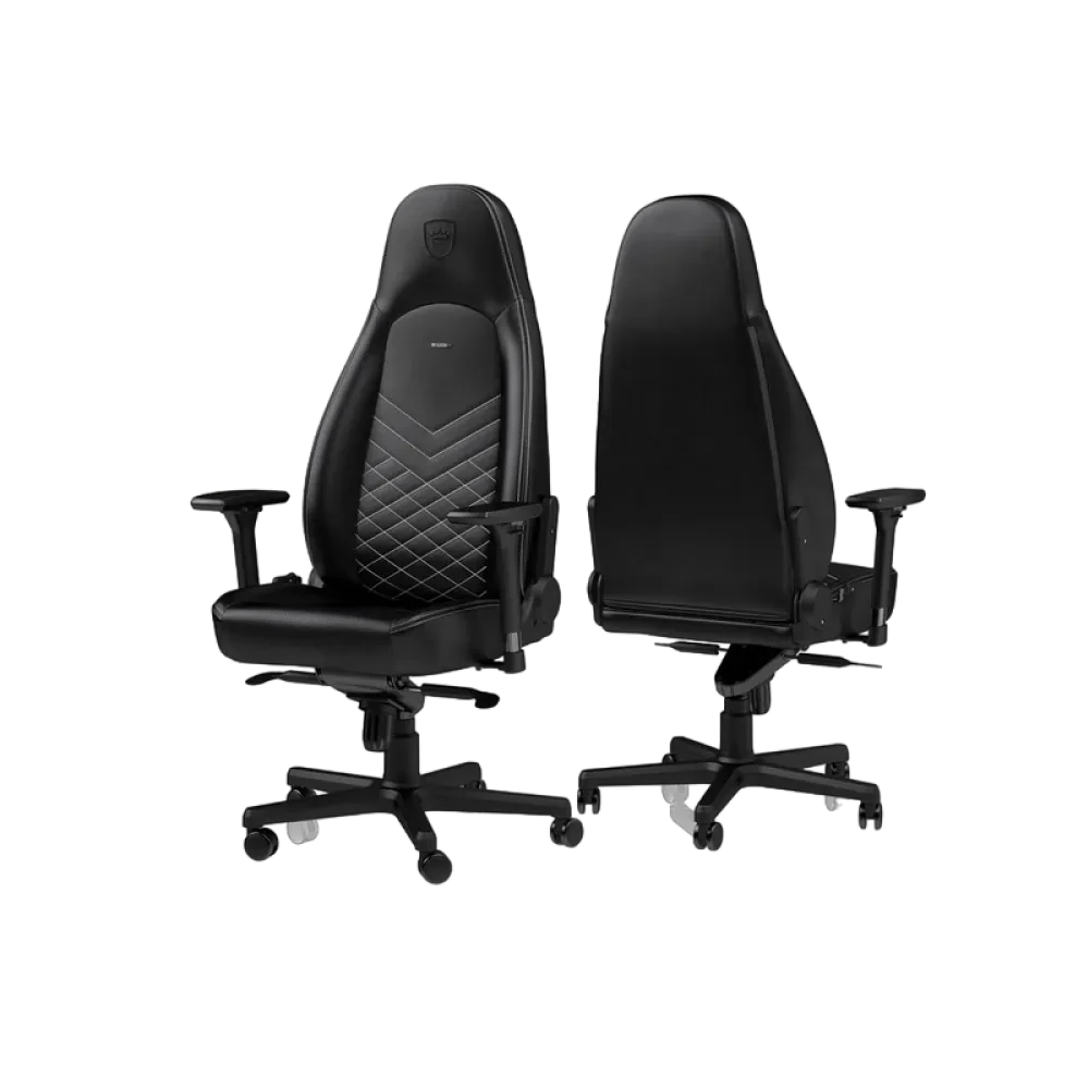 Scaun Gaming Noblechairs Icon, PU Piele, Negru/Alb