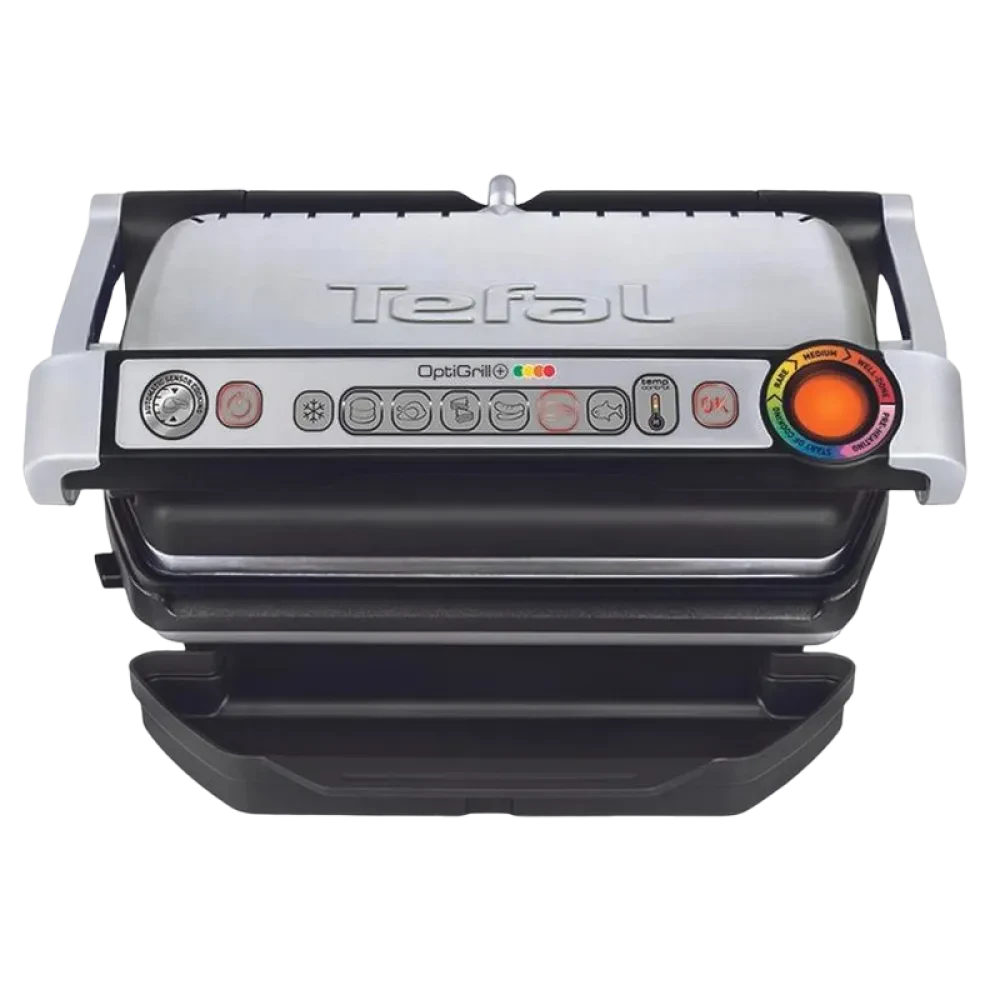 Grătar electric Tefal OptiGrill, 2000W, Argintiu