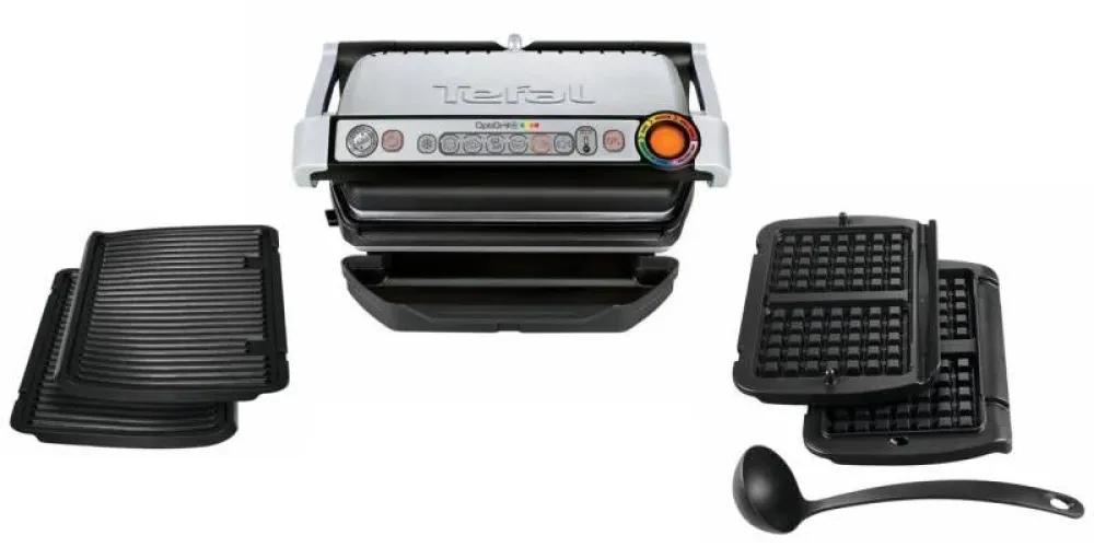 Grătar electric Tefal OptiGrill, 2000W, Argintiu