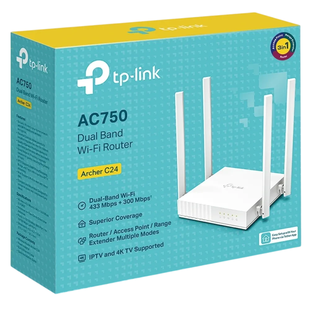 Router fără fir TP-LINK Archer C24, Alb