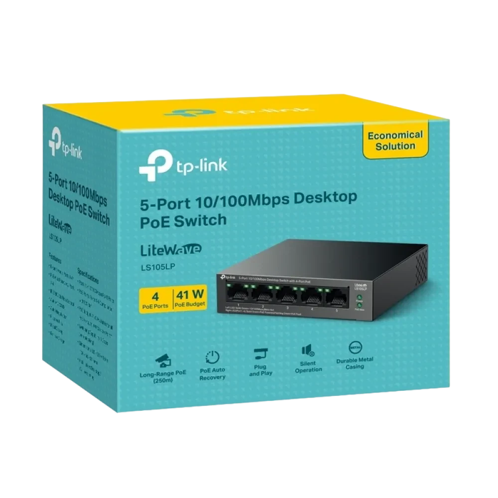 PoE коммутатор TP-LINK LS105LP, 4x IEEE 802.3af