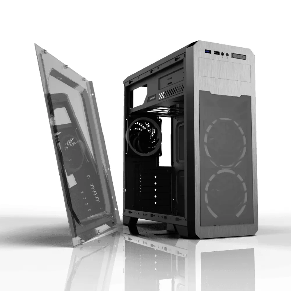 Carcasă PC Gamemax G563, Midi-Tower, Fără PSU, Negru