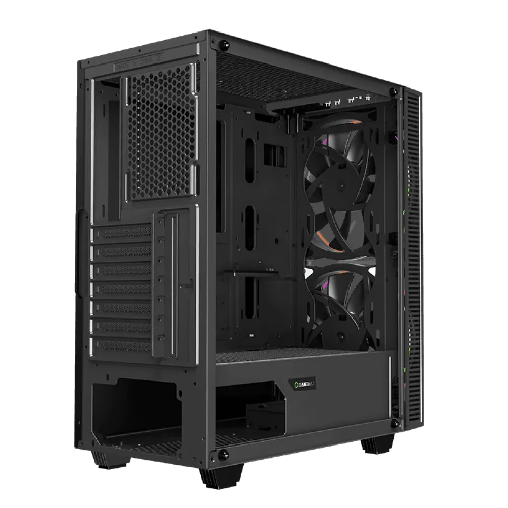 Компьютерный корпус Gamemax Black Hole, Midi-Tower, Без блока питания, Чёрный