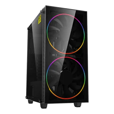Carcasă PC Gamemax Black Hole, Midi-Tower, Fără PSU, Negru