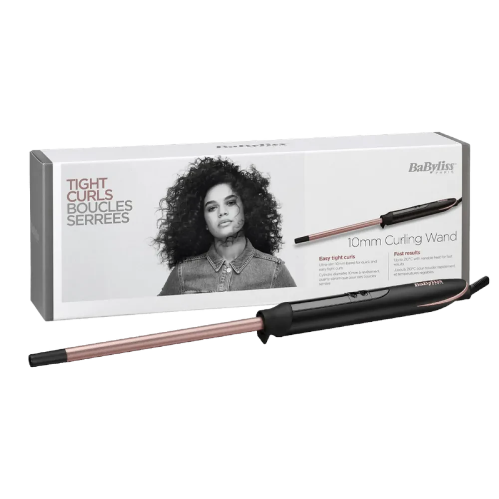 Ondulator de păr BaByliss Tight Curls Wand C449E, Negru | Roz