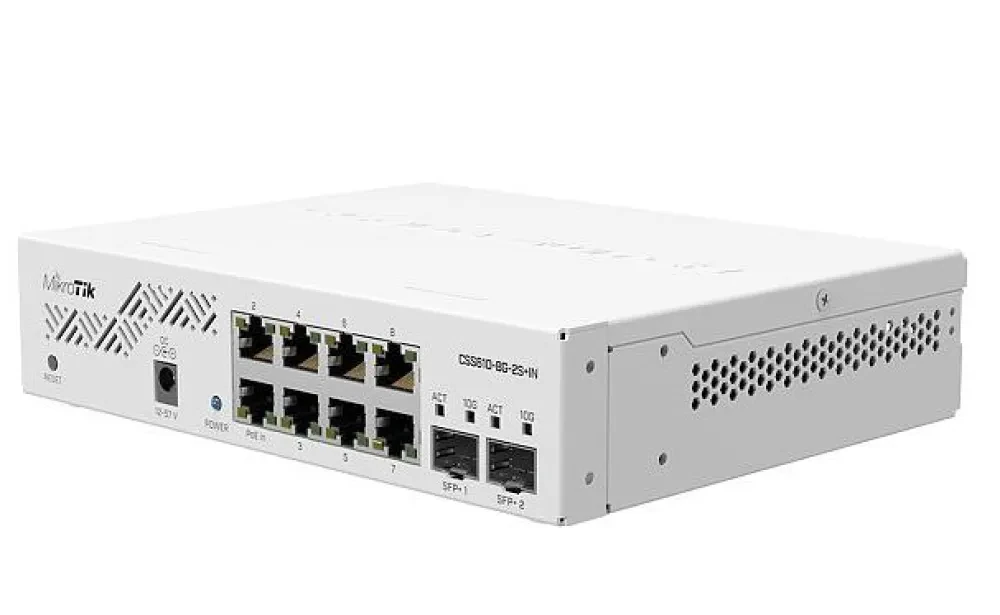 Comutator MikroTik CSS610-8G-2S+IN, Alb