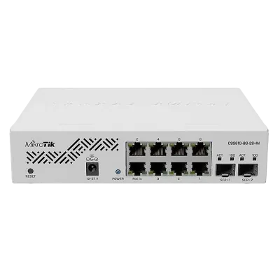 Comutator MikroTik CSS610-8G-2S+IN, Alb
