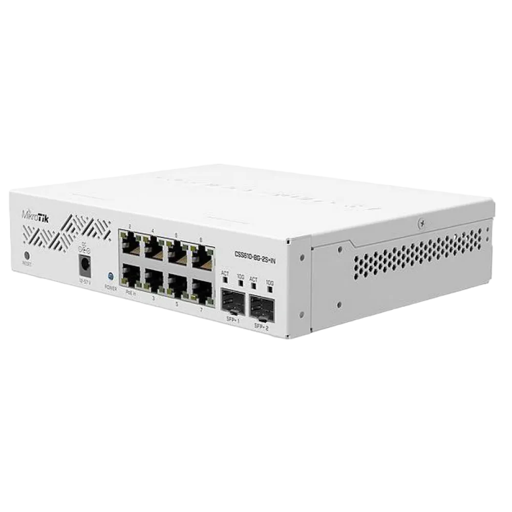 Comutator MikroTik CSS610-8G-2S+IN, Alb