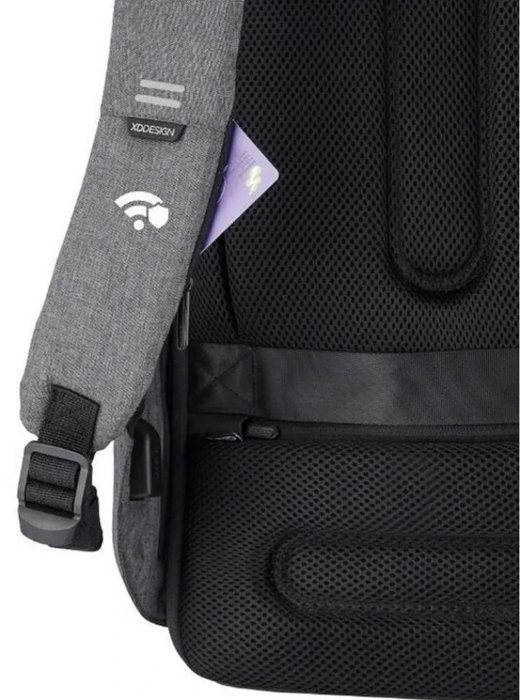 Rucsac pentru Laptop Bobby Hero Regular, 15.6", Piele artificială, Gri