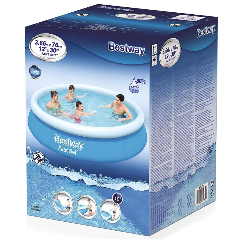Надувной бассейн Bestway Fast Set, 6050л, Синий/Белый, 57273