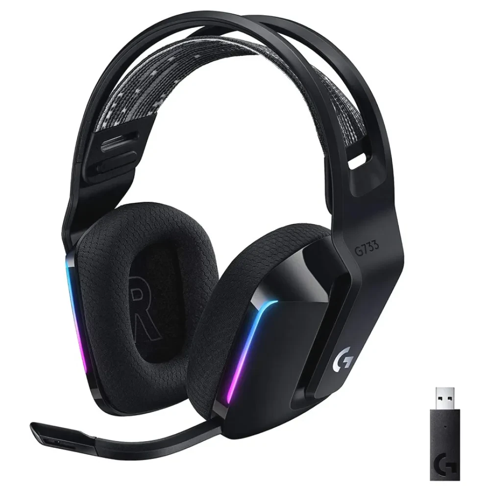 Căști gaming Logitech G733, Wireless/Cu fir, Negru