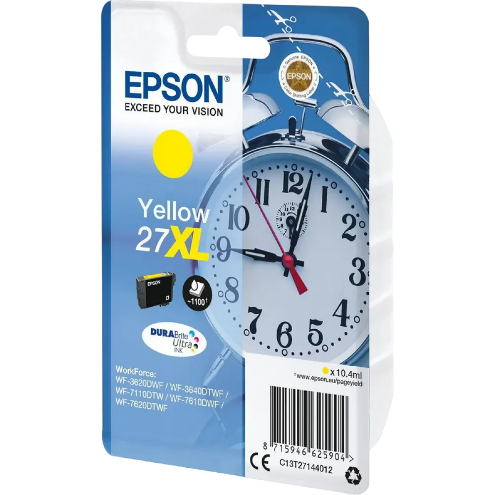 Картридж чернильный Epson 27XL DURABrite Ultra Ink, 10мл, Желтый