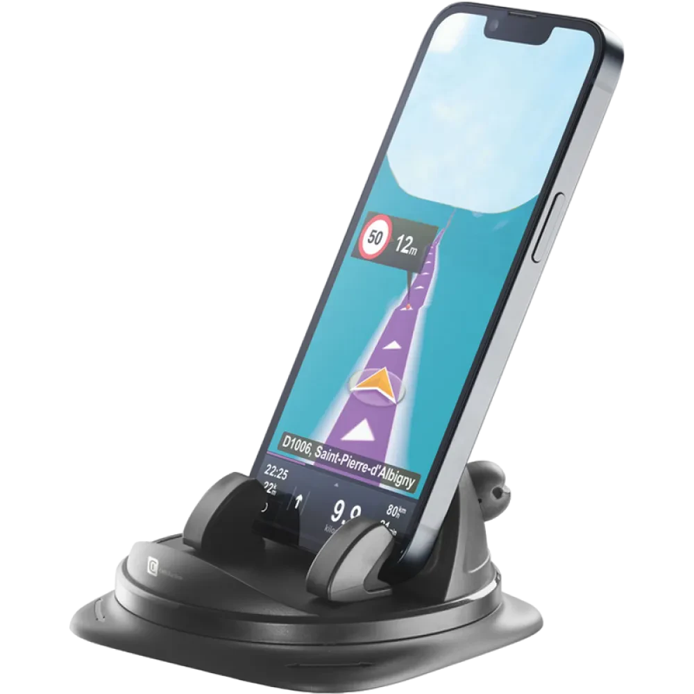 Suport pentru smartphone Cellularline Dash Hub 360, Negru