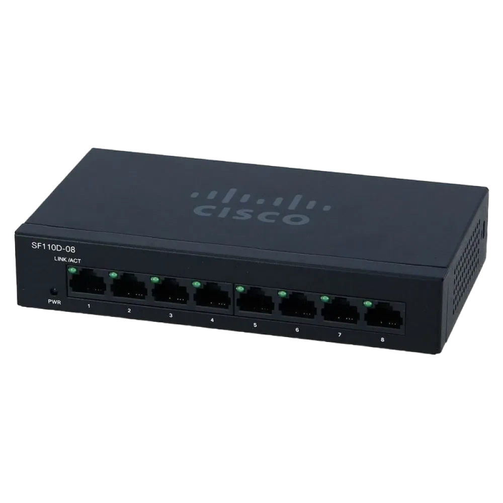 Сетевой коммутатор Cisco SF110D-08, 8x 10/100 Мбит/с