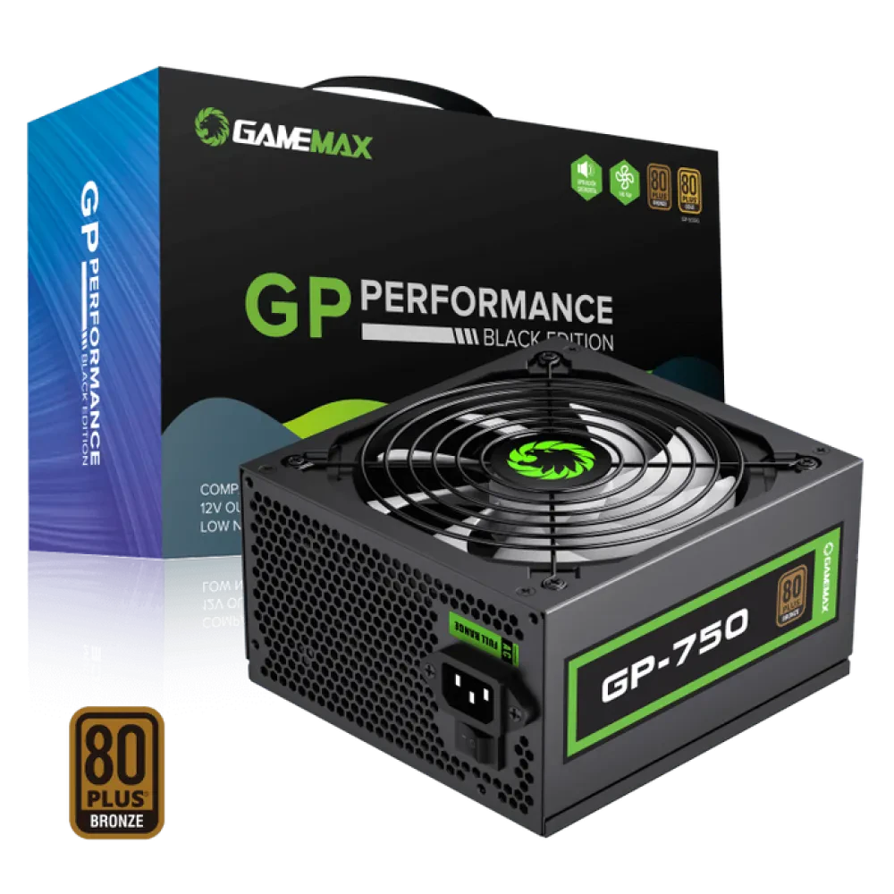 Блок питания для компьютеров Gamemax GP-750, 750Вт, ATX, Немодульный