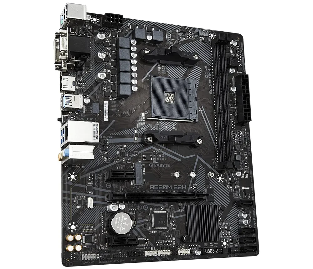 Материнская плата Gigabyte A520M S2H 1.0, AM4, AMD A520, Micro-ATX